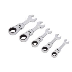 5 PCE Flexible Stubby Ratchet Spanner Set (10-19mm)