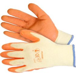 Latex Coated Orange Gloves Pair