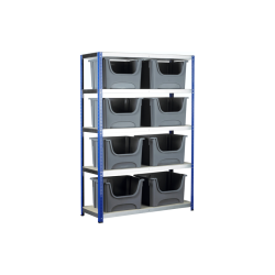 BARTON Extra Wide Shelving System c/w Space Bin Containers