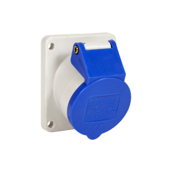 240V Angled Panel Sockets - Blue