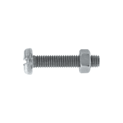 Machine Screws with Nuts, Pan Head, Slotted - Metric