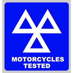 Motorcycles Tested Sign